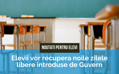 Elevii vor recupera noile zile libere introduse de Guvern