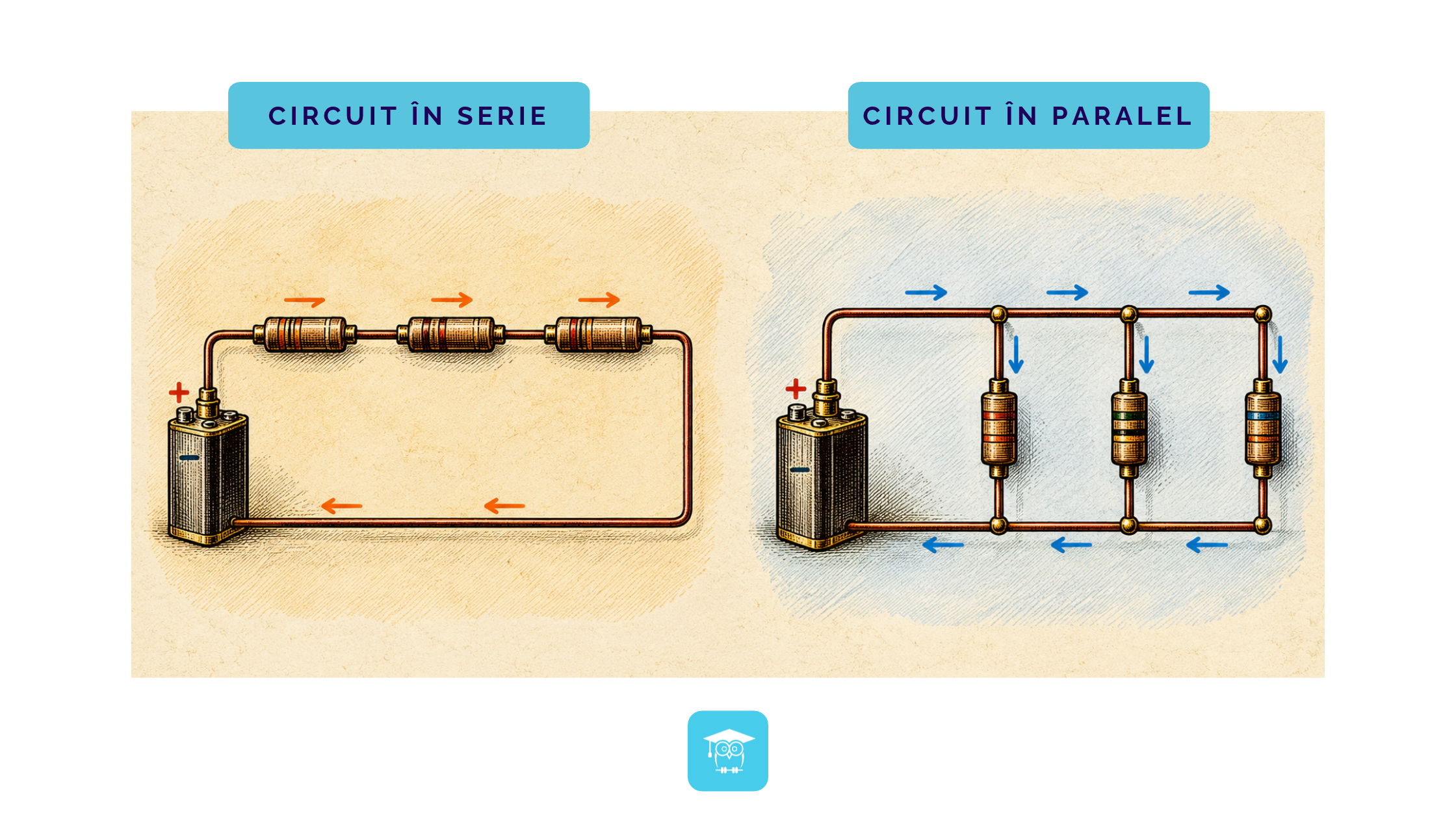Circuite electrice în serie și paralel. Diferențe, exemplificare circuite