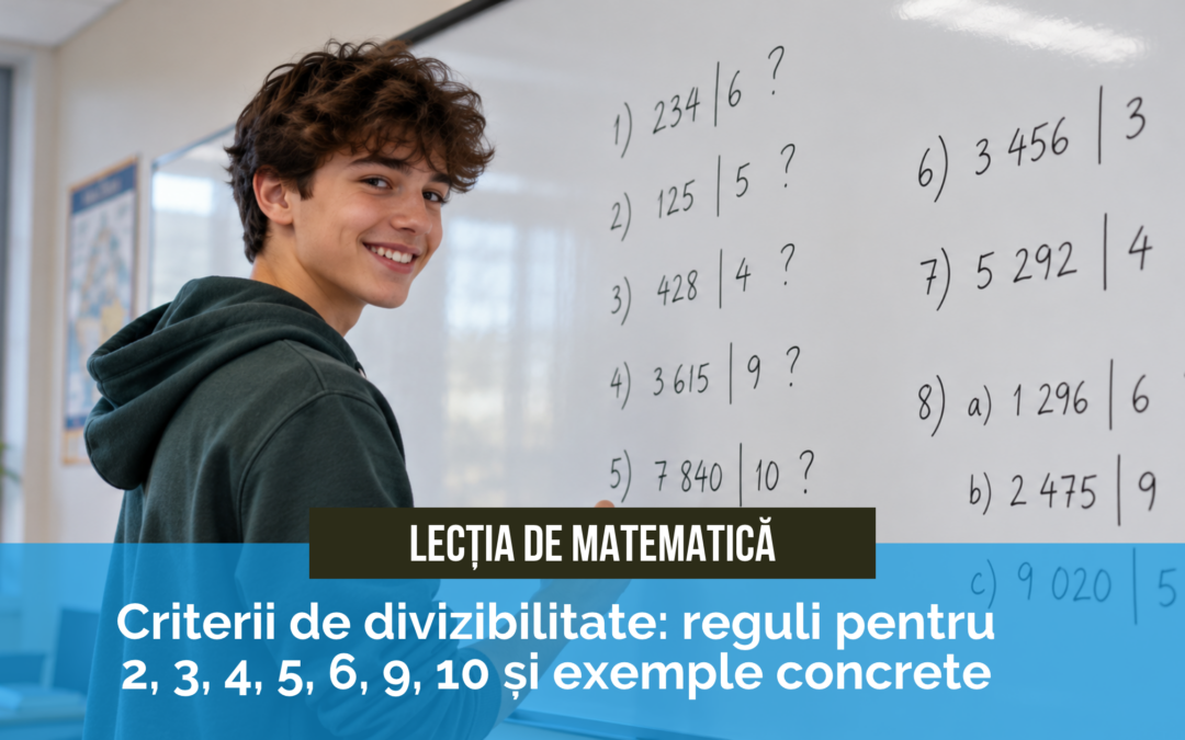 Criterii de divizibilitate: reguli pentru 2, 3, 4, 5, 6, 9, 10 și exemple concrete